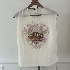 Dolce & Gabbana Cream Embroidered Blouse